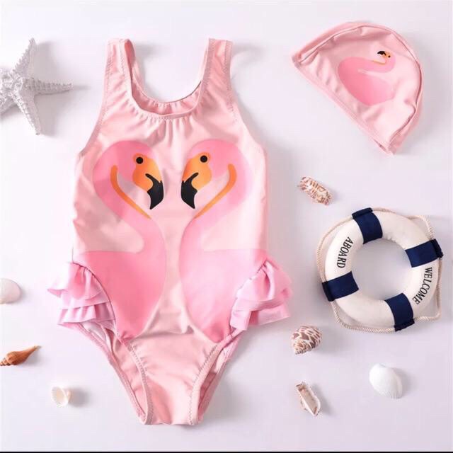 (hàng có sẵn) Đồ bơi liền thân bé gái BG33 sz 8-28kg bộ bơi bikini cho bé hình hạc siêu dễ thương BG35 BG36 (hàng QC)