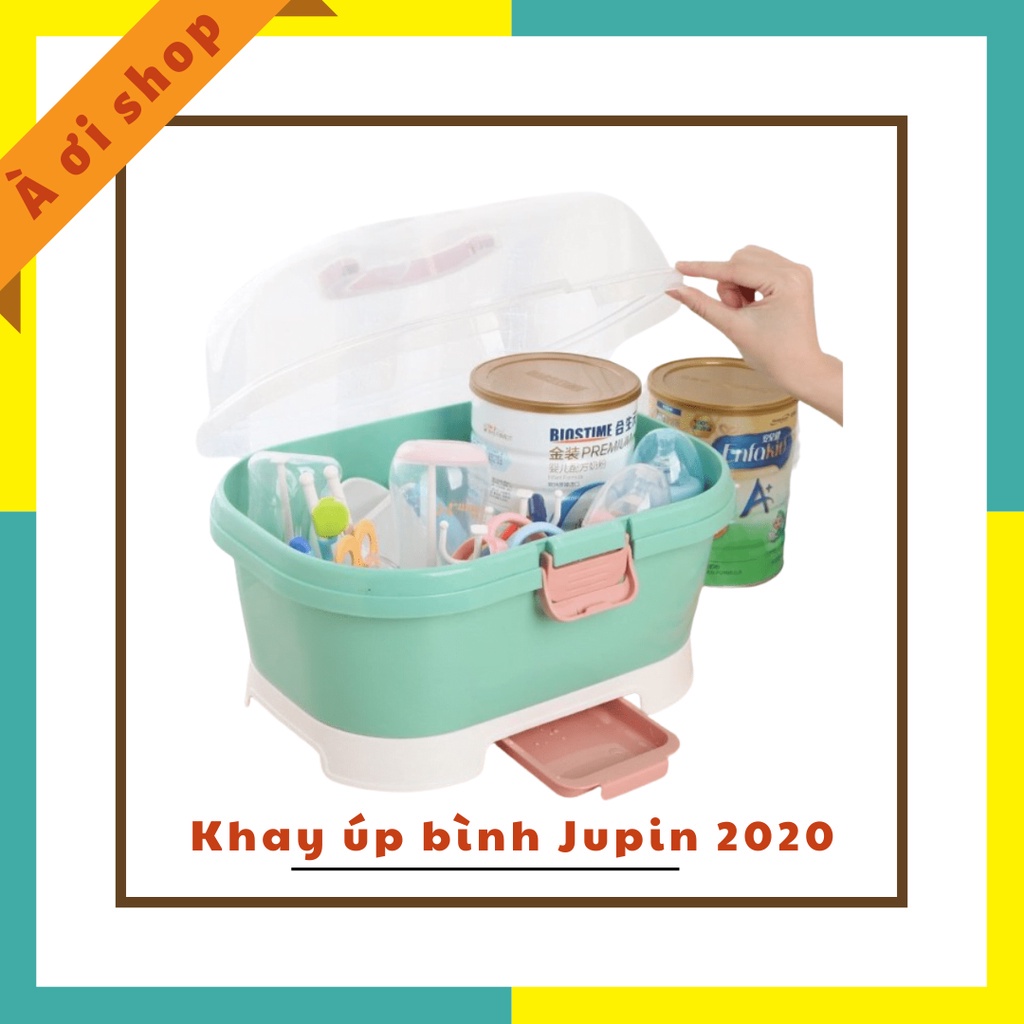 (Có van thoát khí) KHAY ÚP BÌNH SỮA JUPIN CAO CẤP CÓ NẮP ĐẬY