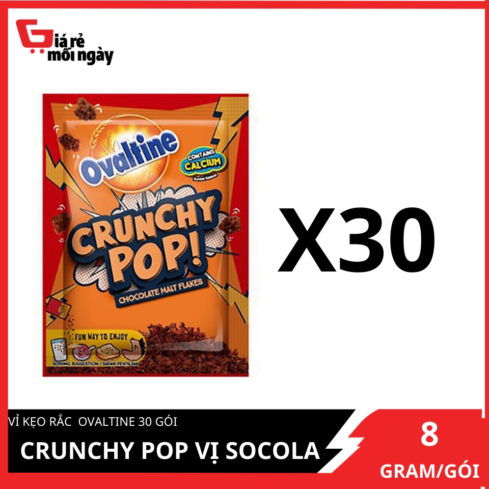Vỉ kẹo rắc Ovaltine Crunchy POP Vị Socola 8gx30 gói