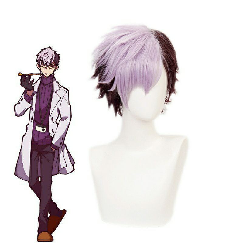 [sẵn] Wig/tóc giả Tsuchigomori Sensei - Jibaku shounen hanako-kun màu nâu tím [Miu Cosplay]