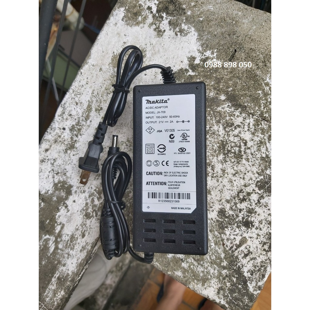 Dailyphukien192 Sạc pin máy khoan cầm tay Makita 21V 2A xịn bảo hành 12 tháng
