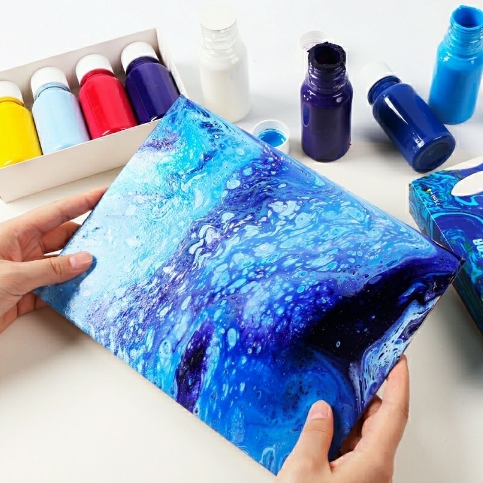 Màu Acrylic pouring 30ml nguyên liệu nhúng màu đổ màu gấu bạo lực Bearbrick thủ công handmade