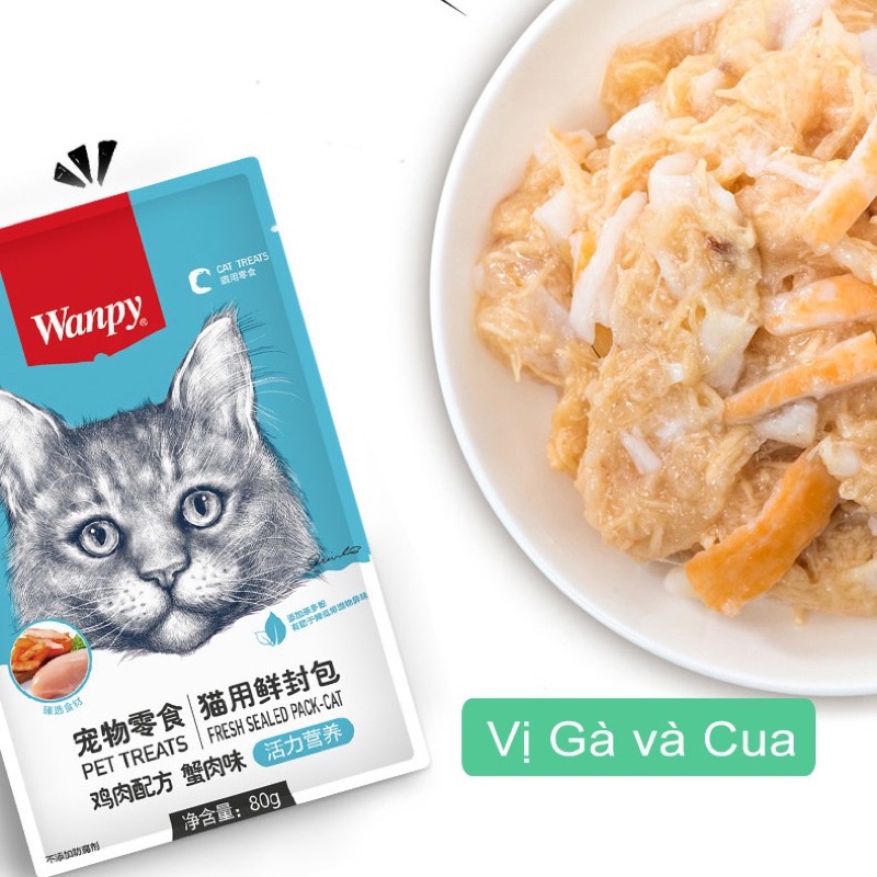 Pate Wanpy cho mèo kén ăn đủ vị, pate thú cưng - Gói 80G - Ú Nu Pet Shop