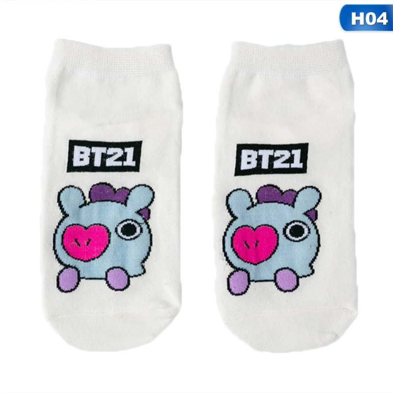 Vớ Cổ Thấp In Hình Bt21 Bts Hoạt Hình Dễ Thương