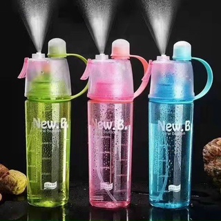 Bình nước thể thao 600ml có vòi xịt phun nước, bình nước thể thao phun sương 2 trong 1