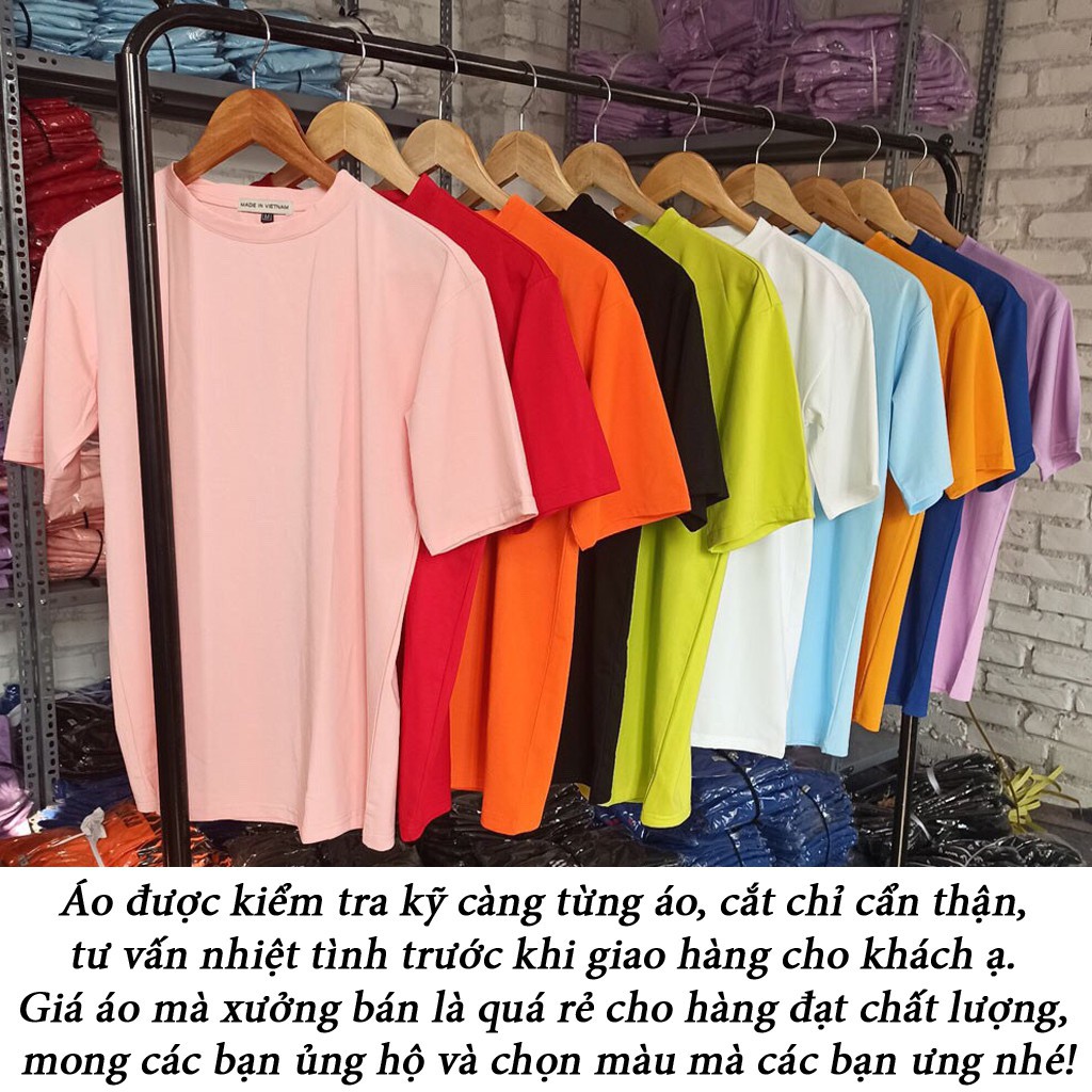 Áo phông áo thun trơn tay lỡ FreeSize nam nữ Cotton nhiều màu form rộng Unisex- AQSTORE