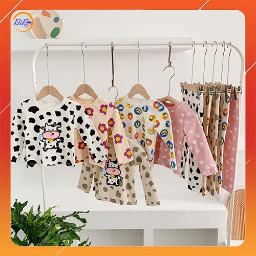 Bộ Dài Tay Cho Bé Trai Bé Gái Xuất Dư, Bộ Đồ Ngủ Cho Bé Trai Bé Gái Size 8-22Kg Chất Cotton BiBo Store