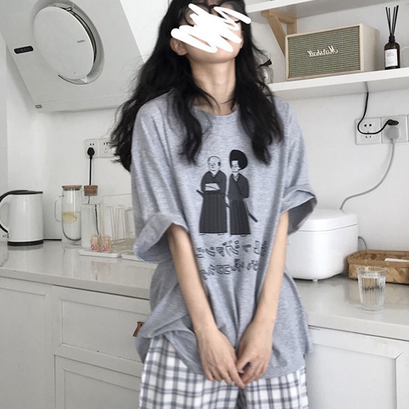 Set Bộ Unisex Họa Tiết Samurai - Mix Cùng Quần Kẻ Caro Ống Rộng Dáng Suông Chất Liệu Co Giãn (Có Bán Lẻ) | BigBuy360 - bigbuy360.vn