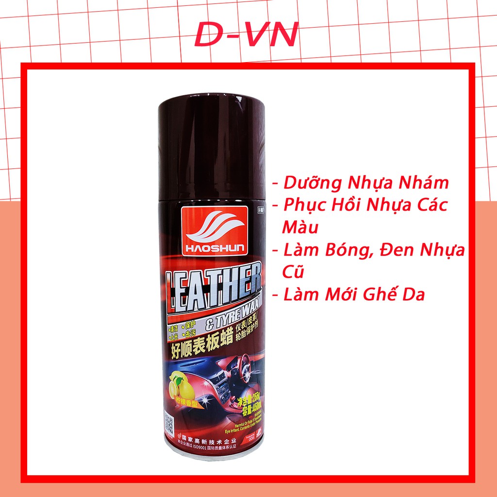 Phục Hồi Nhựa Nhám - Dưỡng nhựa nhám - Làm Đen nhựa cũ, Làm Mới Ghế Da DASHBOARD WAXING 450ml D-VN