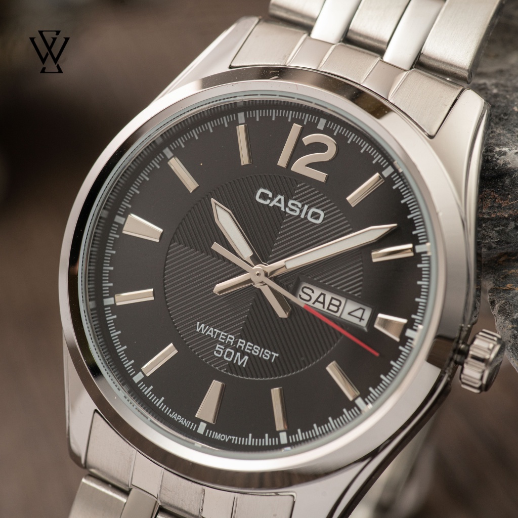 Đồng Hồ Quartz Nam Casio WATCHSTORE MTP-1335D-1AVDF Thiết Kế Kính Khoáng 38mm, Dây Kim Loại, Vỏ Thép Không Gỉ