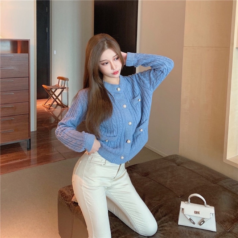 Áo khoác len thừng khuy ngọc ❌ SALE SOCK❌ hàng quảng châu loại 1