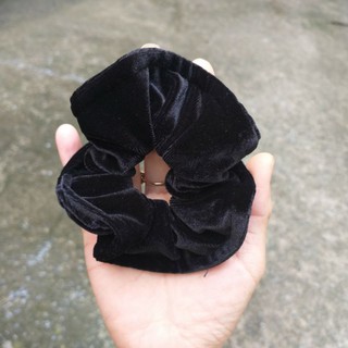  Cột tóc nhung trơn màu đen 10-12cm(Ảnh thật)