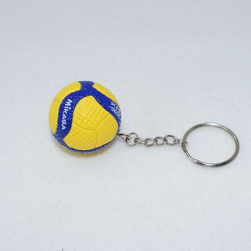 Móc Khóa Hình Bóng Chuyền Bằng Pvc Phối Da Thời Trang Cho Nam Và Nữ
