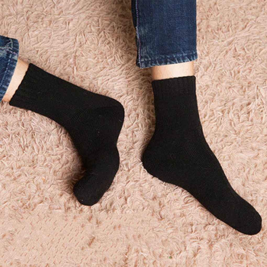 Winter Men's Socks Men's Thick Cashmere Wool Sports Socks Outdoor Solid Socks