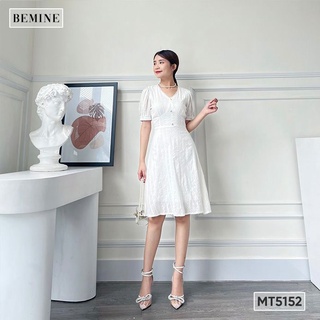 Đầm suông tay bồng ren cổ BEMINE MT5152TRANG