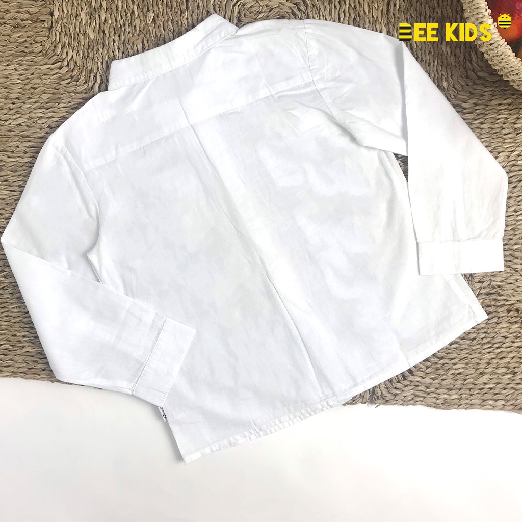 Áo Dài Tay Bé Trai 6-12 Tuổi Bee Kids Chất Thô Thoải Mái, Cổ Đức, Có 2 Túi Trước Ngực 8AC01358DO