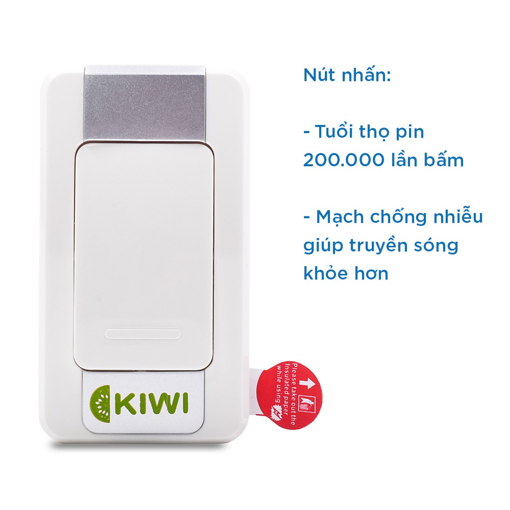 Chuông cửa không dây Kiwi KW D12E CHÍNH HÃNG nút bấm chống nước, thu phát sóng 30 mét, bảo hành 1 năm