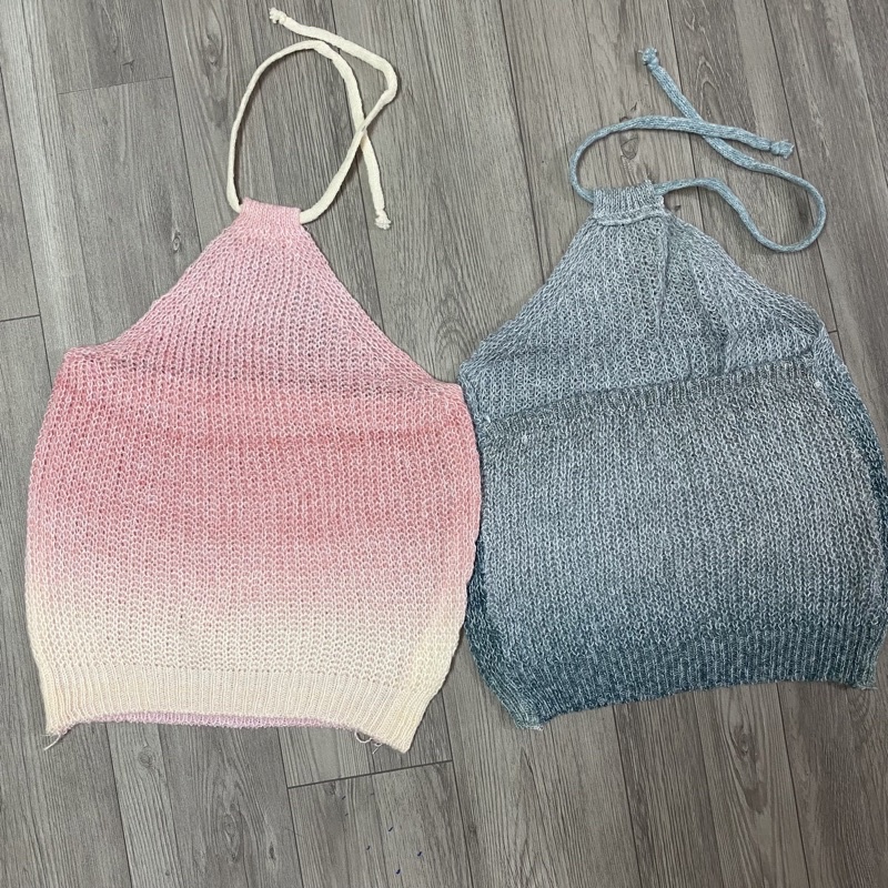 Áo yếm len màu loang pastel 2 màu QC