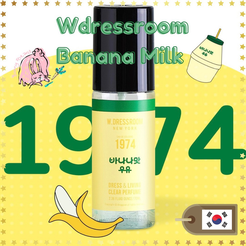 Nước hoa xịt vải Wdressroom No 1974 SỮA CHUỐI Banana Milk 70ml (Shop Bunny Beans) | Thế Giới Skin Care