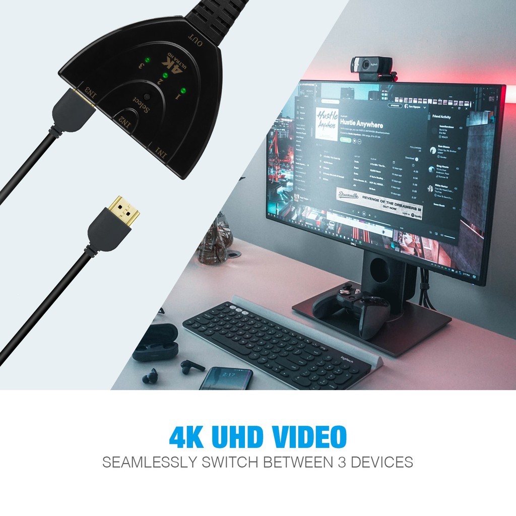 Bộ Chia 3 Cổng Hdmi 4k Ultra Hd 3 Cổng Cho Hdtv / Pc | BigBuy360 - bigbuy360.vn
