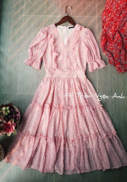 Váy hoa nhí tay bồng