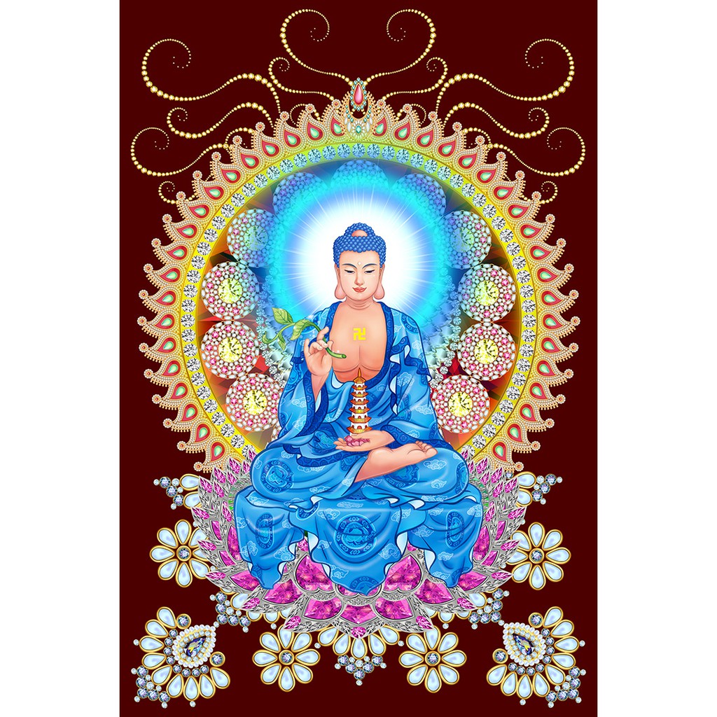 Tranh Phật Hình Ảnh Dược Sư Lưu Ly A4 - Formet dày 5ly - In Kích Thước Theo Yêu Cầu 34