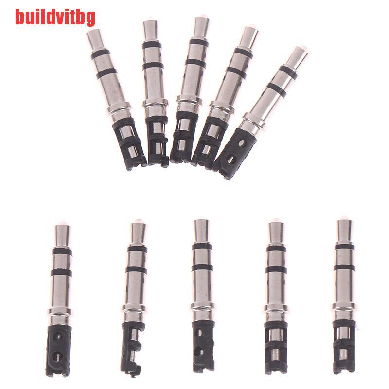 {buildvitbg}10Pcs 3.5mm 3 pole male soldering repair headphone audio jack plug GVQ