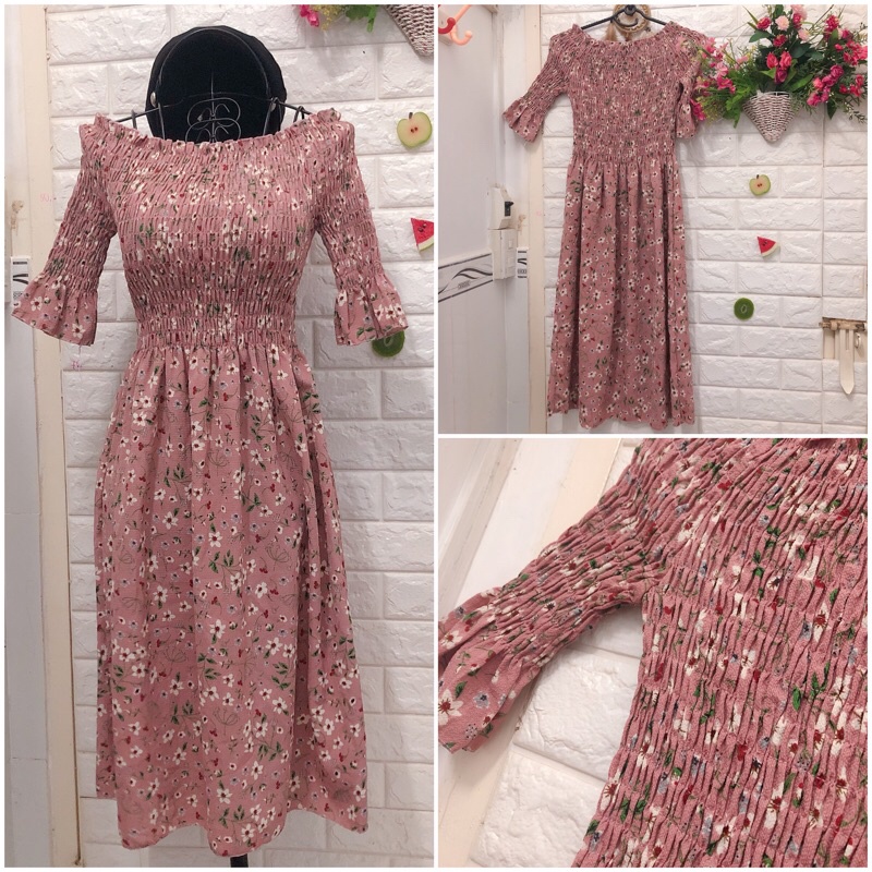 Đầm hoa xô xinh xắn dưới 60 kg