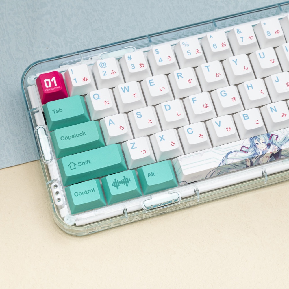 141 Phím Hatsune Miku Keycap Cherry Profile Anime PBT Dye Sub Bàn phím cơ học Keycap Set