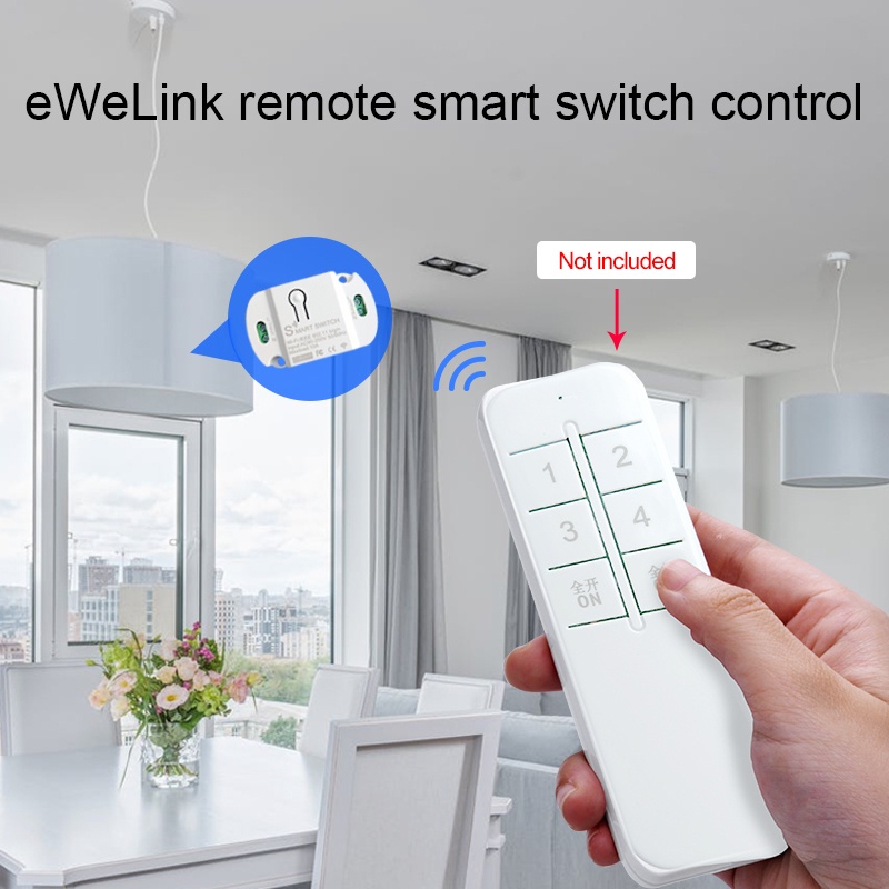 Công Tắc Thông Minh Wifi eWeLink Basic Mini (Có Hỗ Trợ BLuetooth) &amp; Điều Khiển Cầm Tay Và Dán Tường