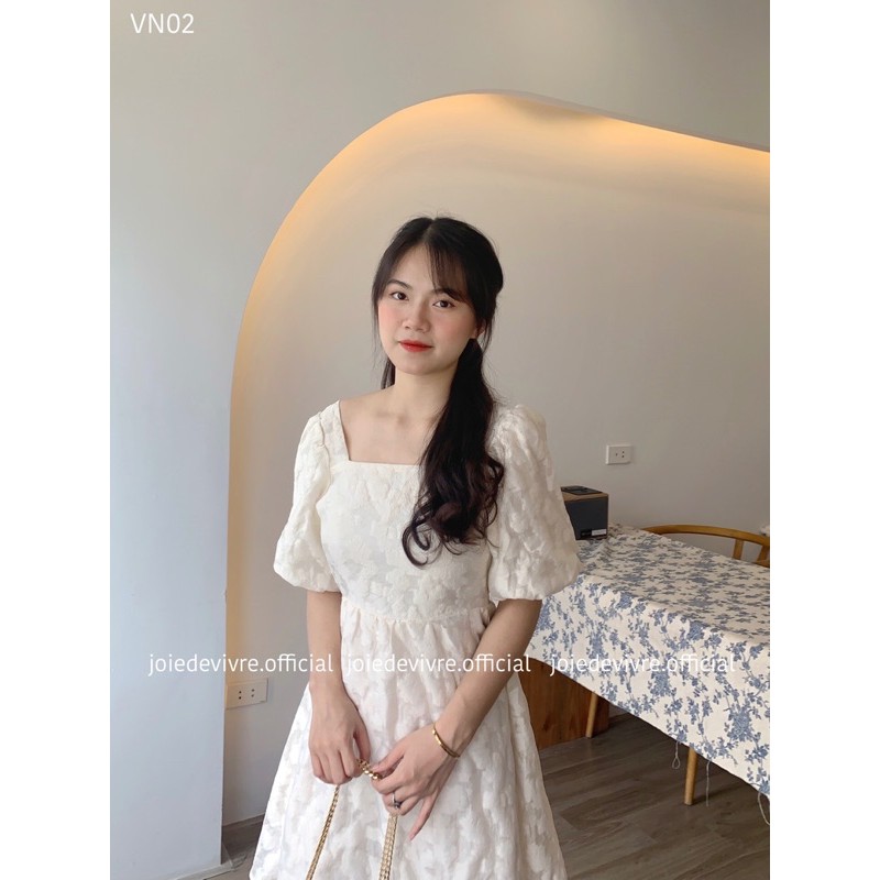 Váy baby doll hoa chìm thắt nơ lưng | BigBuy360 - bigbuy360.vn