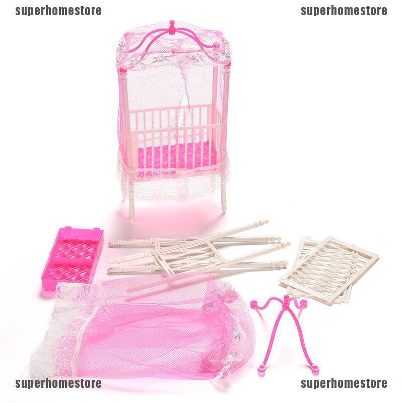 1 Mô Hình Nôi Kèm Màn Chống Muỗi Cho Búp Bê Barbie