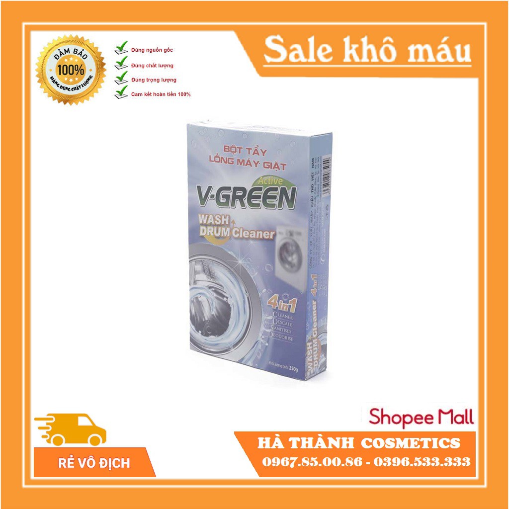 Bột Tẩy Lồng Máy Giặt V-Green 250g FREESHIP Đánh Bay Vết Bẩn Lâu Ngày Bảo Vệ Sức Khỏe Cho Gia Đình - HT185