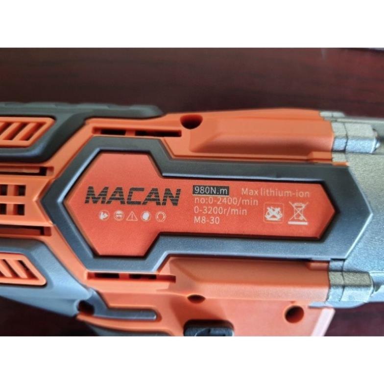 Hot Lực Siết Lớn 980NM] Máy Siết Bulong Pin MACAN 98VF Lực Siết Lớn 980NM Bao Khỏe-Pin Trâu