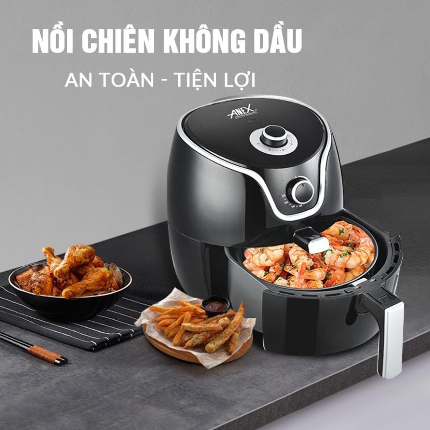 NỒI CHIÊN KHÔNG DẦU CAO CẤP ANEX DUNG TÍCH LỚN - Bảo hành chính hãng 2 năm - Nồi nướng không dầu Hàng loại 1!