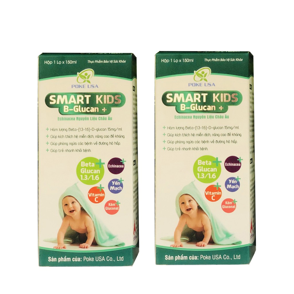 SMART KIDS B- Glucan+ - tăng cường miễn dịch, hỗ trợ nâng cao sức khỏe và sức đề kháng cho bé ( lọ x 150ml )