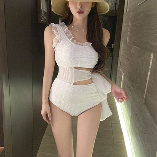 Đồ bơi/ bikini mùa hè màu trắng thắt nơ eo 2022