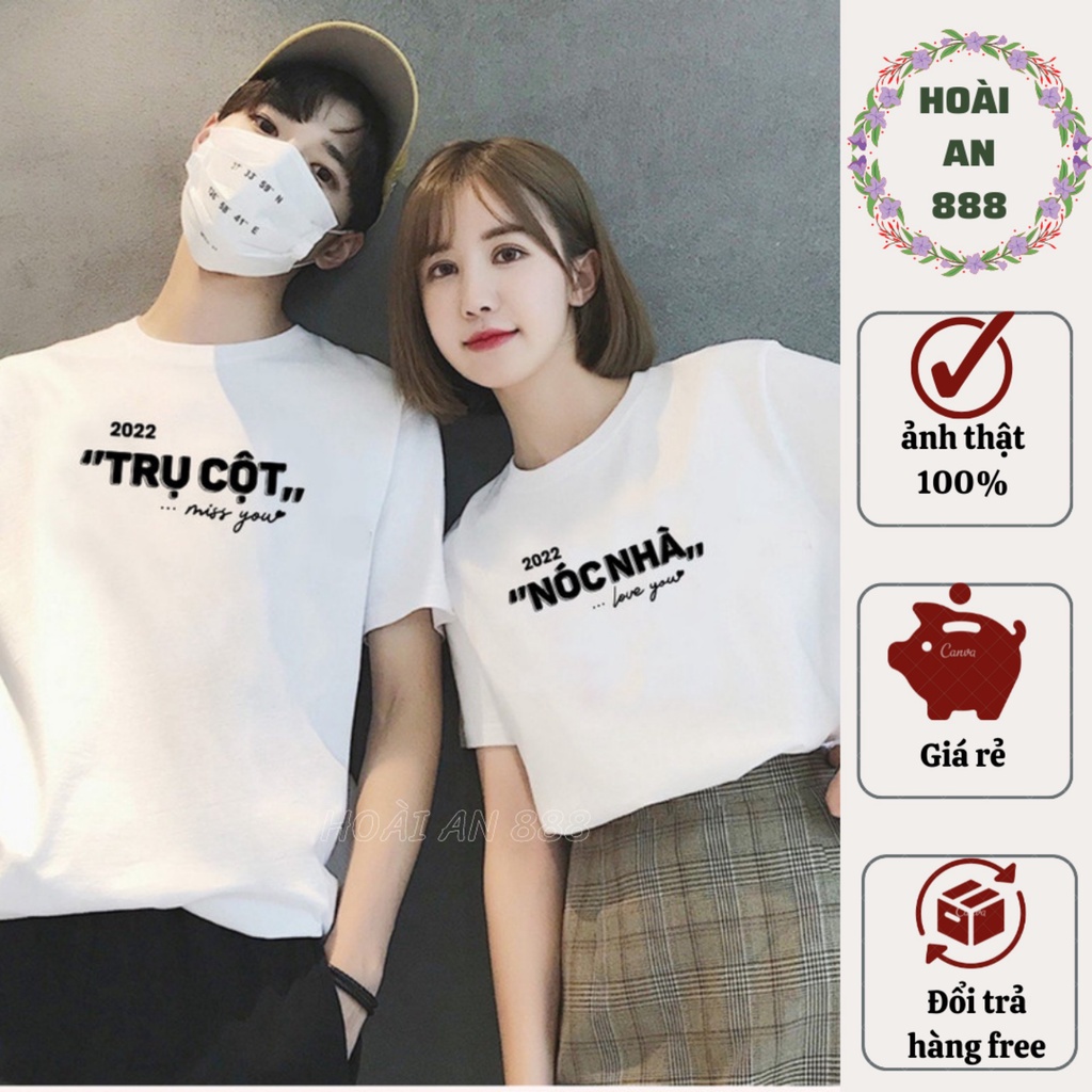 Áo đôi 3158 cá tính basic mặc đôi đi chơi đi du lịch tuyệt vời TRỤ CỘT NÓC NHÀ