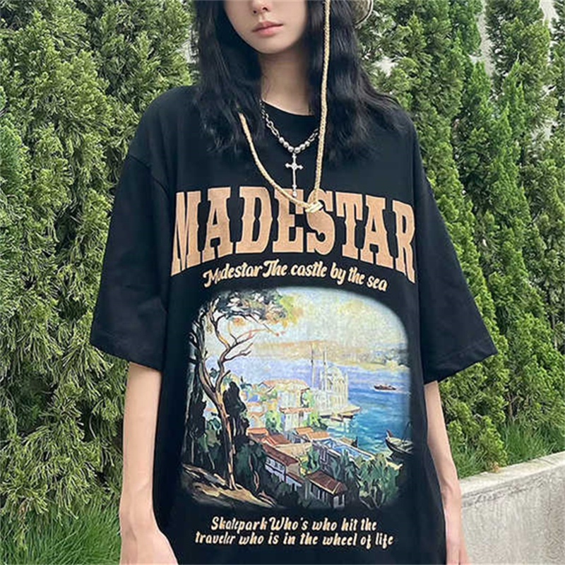 NRVP Áo Thun Cổ Tròn Oversize Thời Trang Hàn Quốc 2022 Cho Nữ