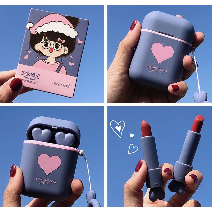 Set son 2 thỏi son HENGFANG hình airpods độc lạ | BigBuy360 - bigbuy360.vn