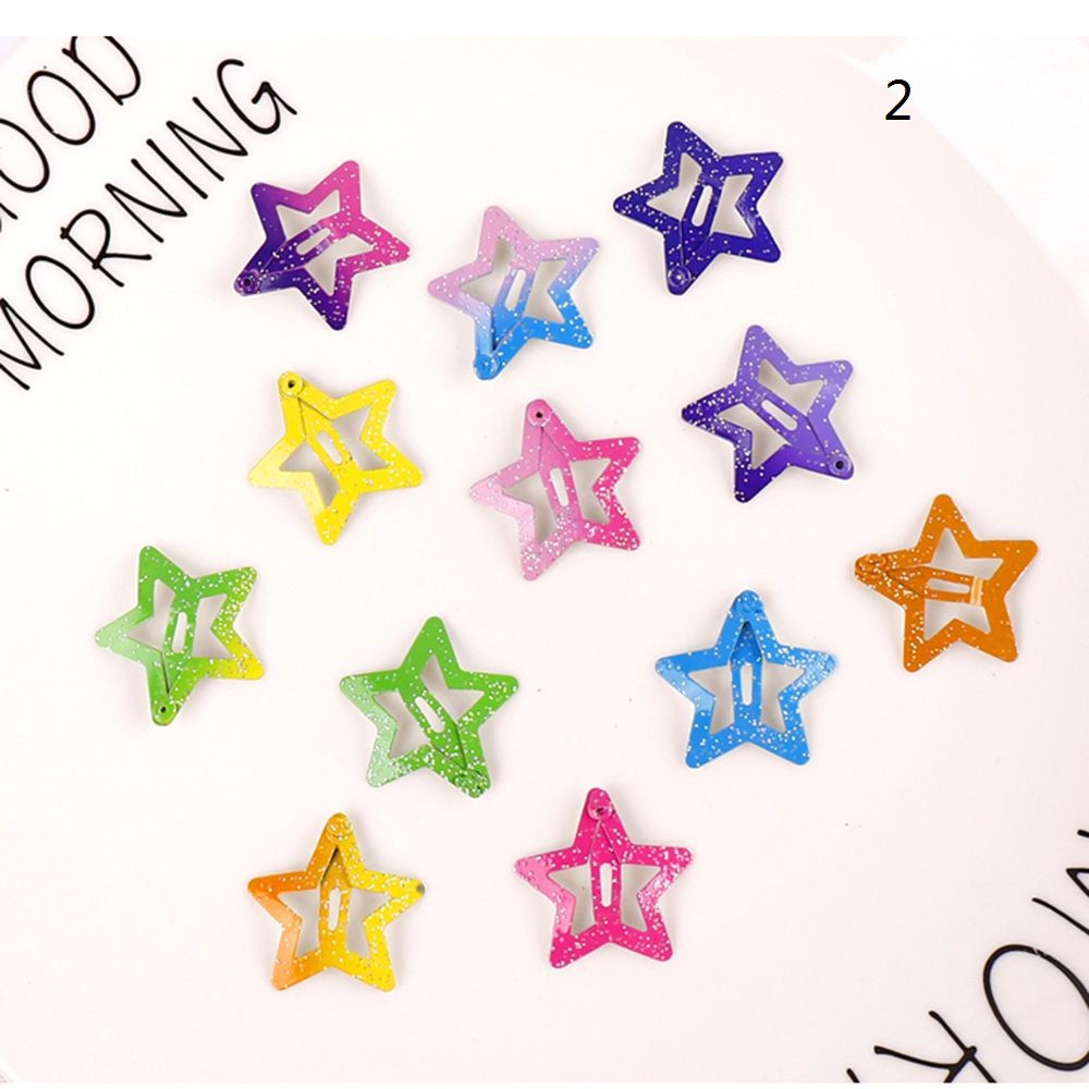 Set 12 kẹp tóc hình ngôi sao/bươm bướm dễ thương dành cho bé gái