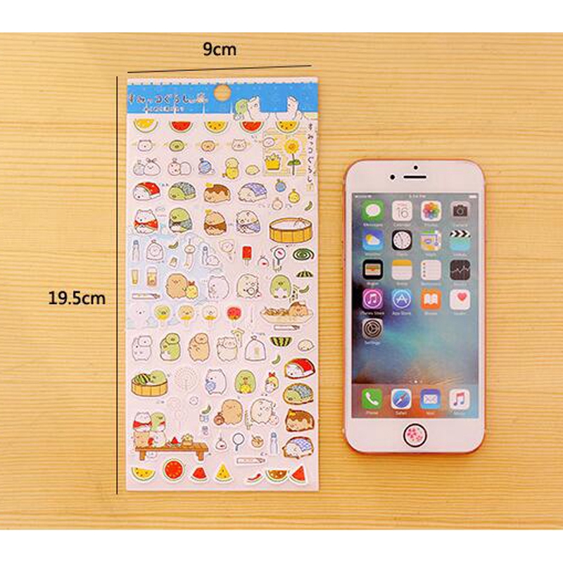 Set sticker dán trang trí sổ tay họa tiết hoạt hình dễ thương
