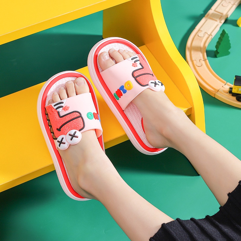Sun baby Dép Quai Ngang Hình Khủng Long Hoạt Hình Dễ Thương Thời Trang Mùa Hè Cho Bé