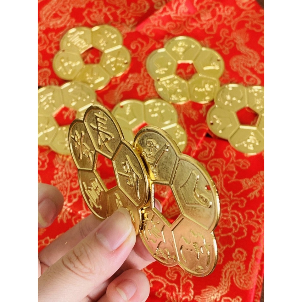 Đồng Xu Hoa Mai Kim Tien 5 Cánh Mạ Vàng Giá Sỉ