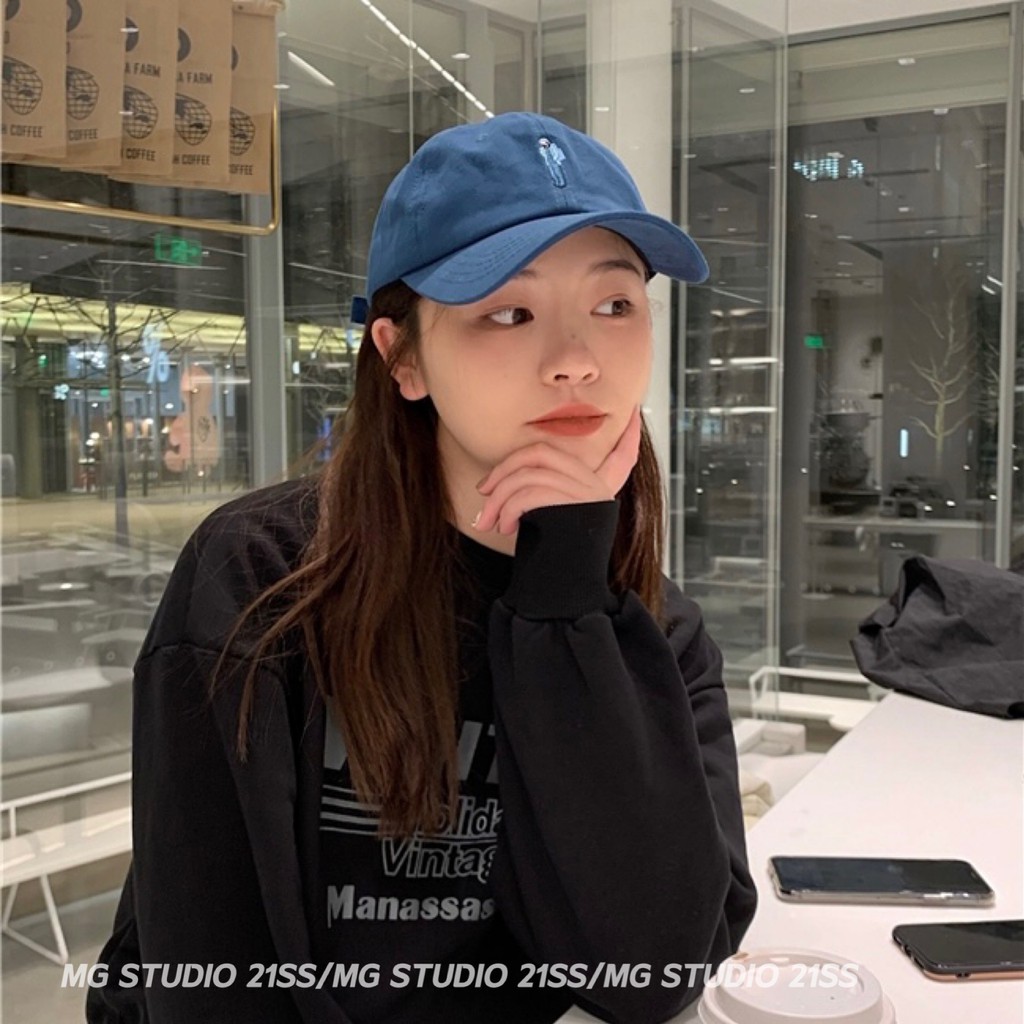 Mũ lưỡi trai MG STUDIO thêu họa tiết người hoạt họa thời trang
