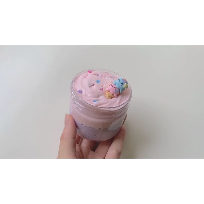 BASKIN ROBBINS (Butter &amp; Cloud Dough Slime) Đi kèm charm que kem hồng xanh, Đồ chơi chất nhờn ma quái