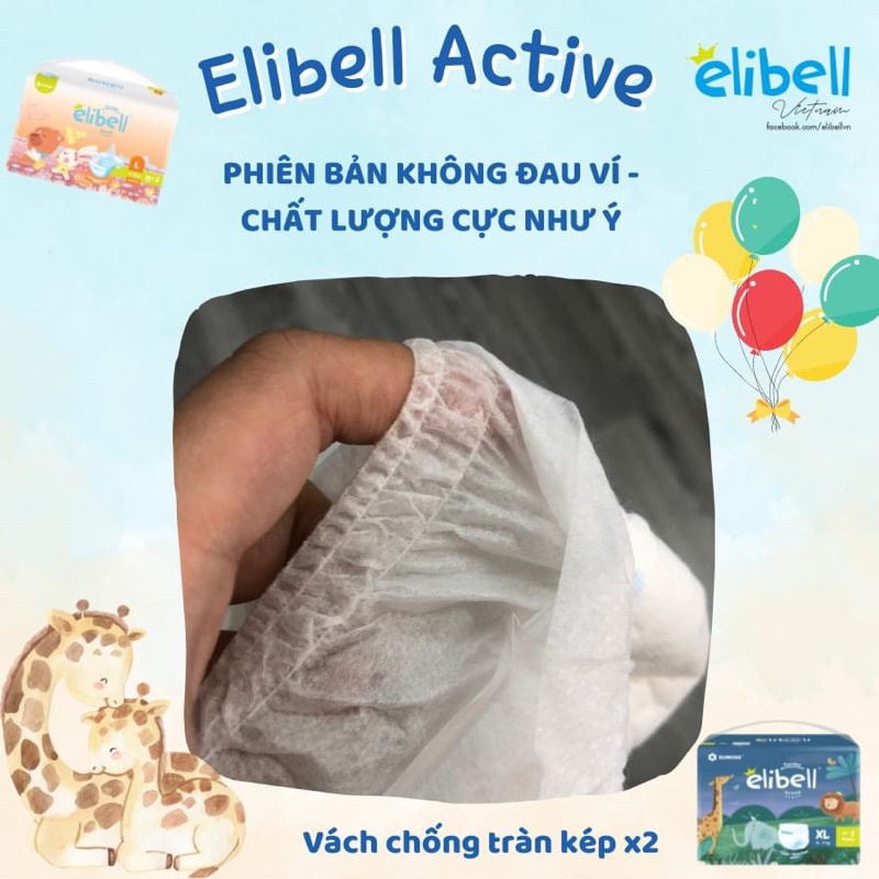 Bỉm dán/quần Elibell Active nội địa Nga bản không đau ví S1/M1/L1/XL1/XXL1
