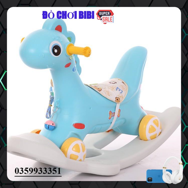 [Loại xịn Có nhạc]Ngựa bập bênh 2 In 1 vừa bập bênh vừa chòi chân cho bé