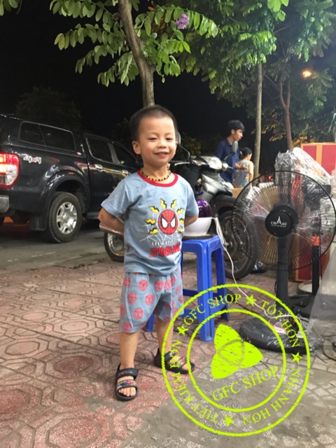 Bộ cotton cộc tay xuất hàn bé trai 8-21 kg ( ảnh mặc cuối)