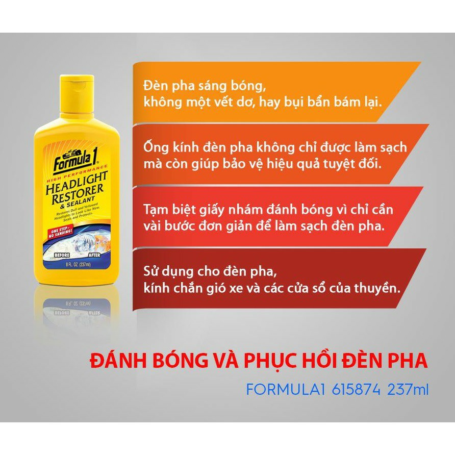 Đánh bóng và phục hồi đèn pha FORMULA 1 615874 237ml ( Hàng Mỹ)